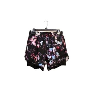 Avia Purple & Black Floral Athletic Running Shorts | Size S 4/6 | EUC